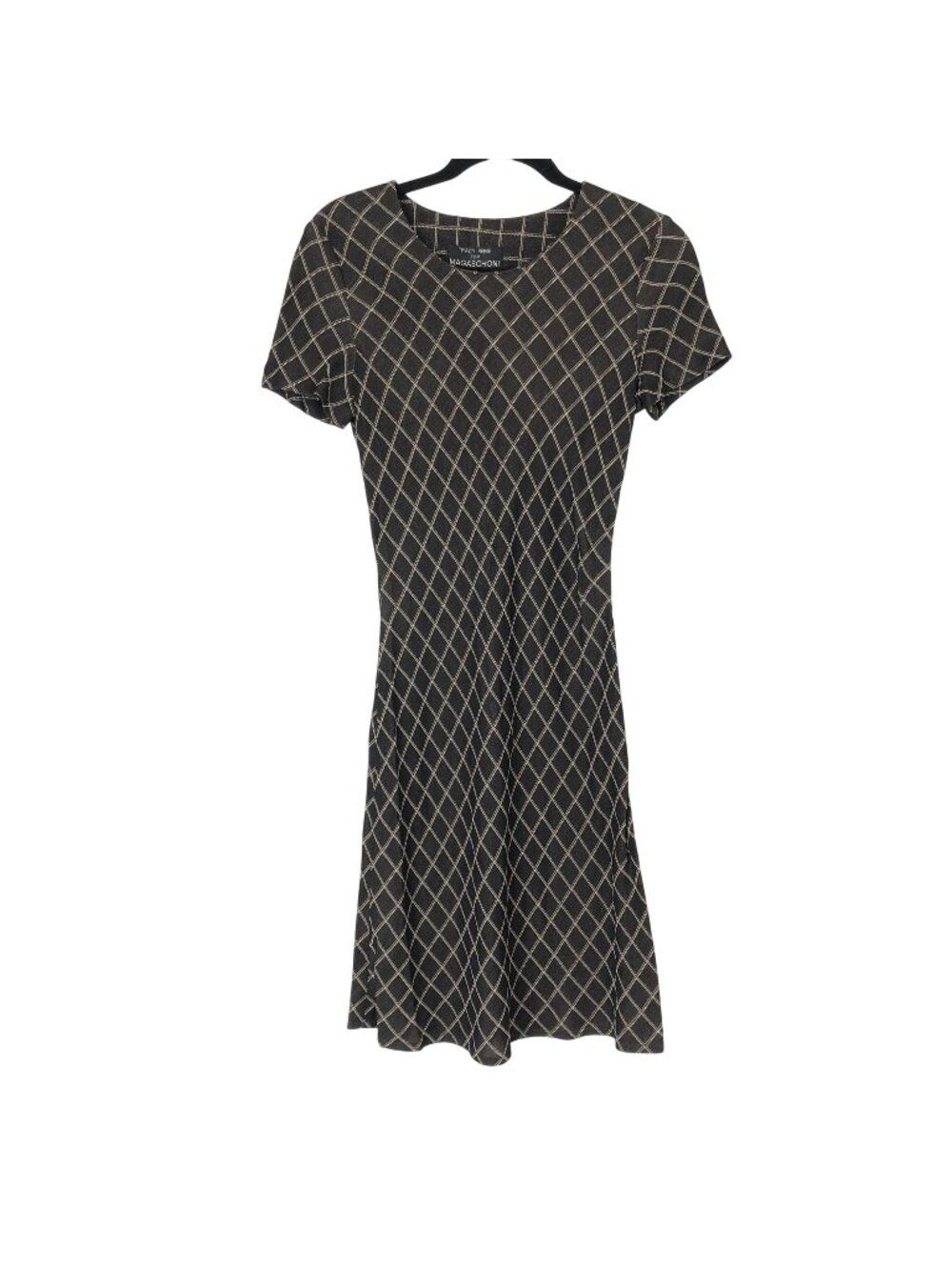 Tracy Reese For Magaschoni Brown Diamond Pattern A-Line Dress Size 6 Classic
